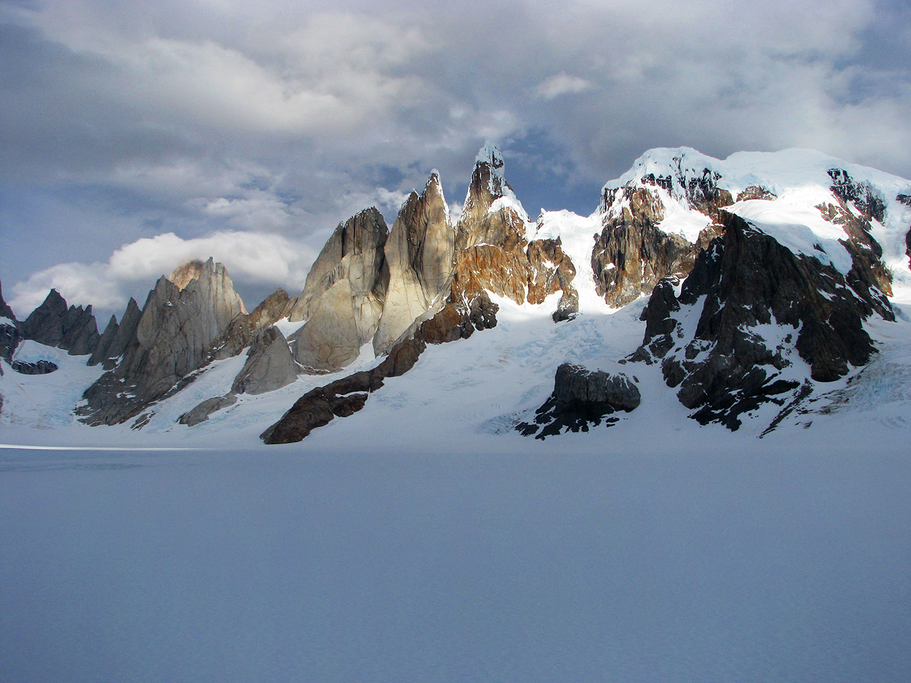 Stunning view of Fitz Roy mountain in the Patagonian region of South America.